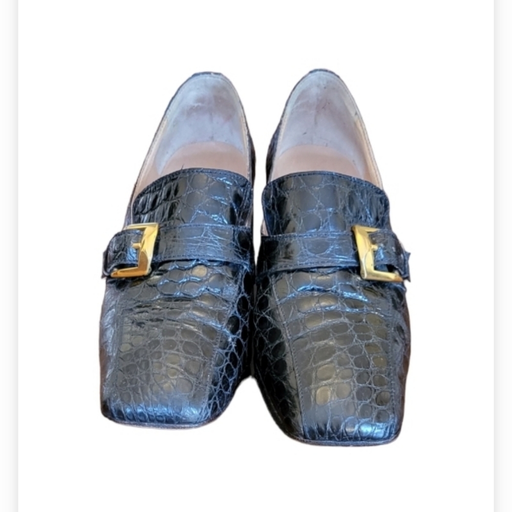 Vintage Celine Buckle Heeled Loafers - Picture 2 of 10
